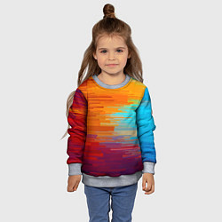 Свитшот детский Цветной глитч, цвет: 3D-меланж — фото 2