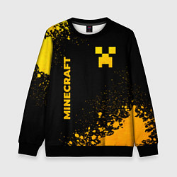 Детский свитшот Minecraft - gold gradient: надпись, символ