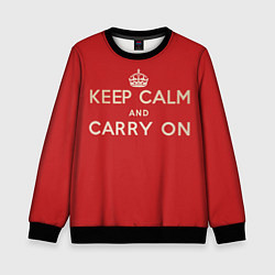 Свитшот детский Keep Calm and Carry On, цвет: 3D-черный