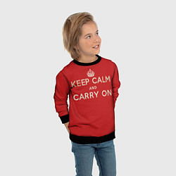 Свитшот детский Keep Calm and Carry On, цвет: 3D-черный — фото 2