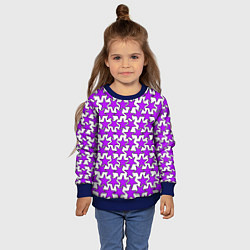 Свитшот детский Ретро звёзды фиолетовые, цвет: 3D-синий — фото 2