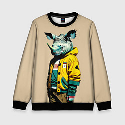 Свитшот детский Dude rhino - urban style, цвет: 3D-черный