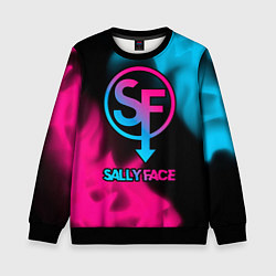 Свитшот детский Sally Face - neon gradient, цвет: 3D-черный