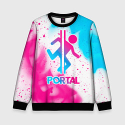 Свитшот детский Portal neon gradient style, цвет: 3D-черный