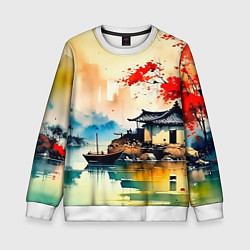 Свитшот детский Краски природы, цвет: 3D-белый