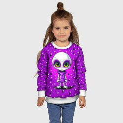 Свитшот детский Alien - purple color, цвет: 3D-белый — фото 2