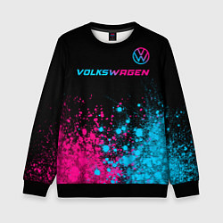 Свитшот детский Volkswagen - neon gradient: символ сверху, цвет: 3D-черный