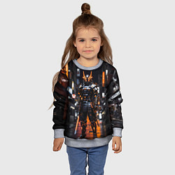 Свитшот детский Кибер робот самурай от нейросети, цвет: 3D-меланж — фото 2