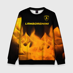 Свитшот детский Lamborghini - gold gradient: символ сверху, цвет: 3D-черный