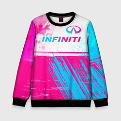 Свитшот детский Infiniti neon gradient style: символ сверху, цвет: 3D-черный