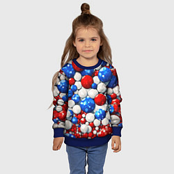 Свитшот детский Шарики в цветах флага РФ, цвет: 3D-синий — фото 2