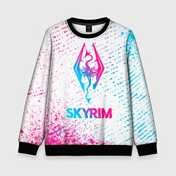 Свитшот детский Skyrim neon gradient style, цвет: 3D-черный