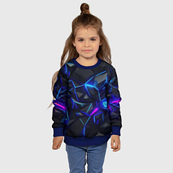 Свитшот детский Неоновые космические осколки, цвет: 3D-синий — фото 2