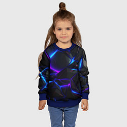 Свитшот детский Крупные неоновые объекты, цвет: 3D-синий — фото 2