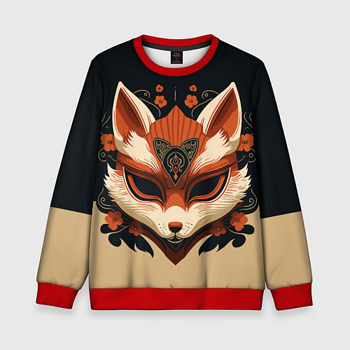 Детский свитшот Лисичкина маска / 3D-Красный – фото 1