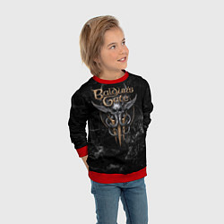 Свитшот детский Baldurs Gate 3 dark logo, цвет: 3D-красный — фото 2