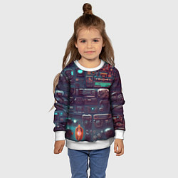 Свитшот детский Технические панели, цвет: 3D-белый — фото 2