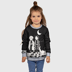 Свитшот детский Троица из Клинок рассекающий демонов, цвет: 3D-меланж — фото 2