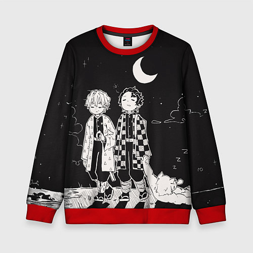 Детский свитшот Троица из Клинок рассекающий демонов / 3D-Красный – фото 1