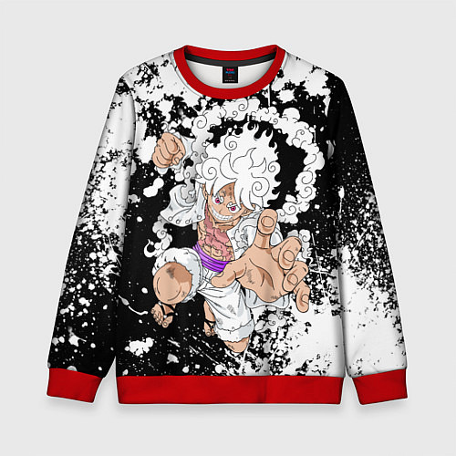 Детский свитшот Луффи из Ван Пис - Gear 5 / 3D-Красный – фото 1