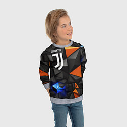 Свитшот детский Juventus orange black style, цвет: 3D-меланж — фото 2