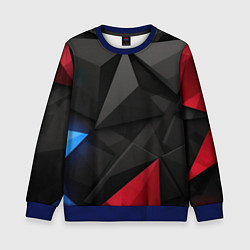 Свитшот детский Black blue red elements, цвет: 3D-синий