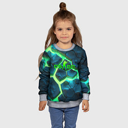 Свитшот детский CS GO green texture logo, цвет: 3D-меланж — фото 2