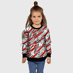 Свитшот детский Красные полосы за субстанцией, цвет: 3D-черный — фото 2