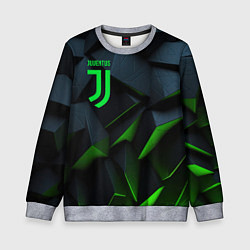 Свитшот детский Juventus black green logo, цвет: 3D-меланж