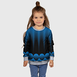 Свитшот детский Сине-черный градиент в полоску, цвет: 3D-меланж — фото 2