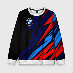 Свитшот детский BMW - m colors and black, цвет: 3D-белый