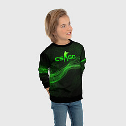 Свитшот детский CSGO green abstract, цвет: 3D-черный — фото 2