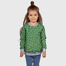 Свитшот детский Зелёная текстура - нейросеть, цвет: 3D-меланж — фото 2