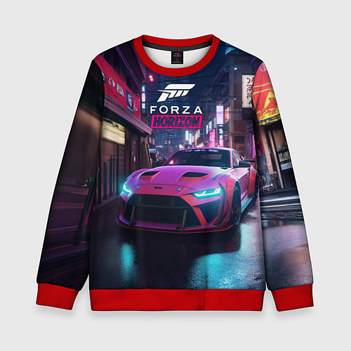 Детский свитшот Forza night racing / 3D-Красный – фото 1
