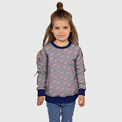Свитшот детский Паттерн - Барби и серый фон, цвет: 3D-синий — фото 2