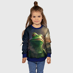 Свитшот детский Подозрительная Пепе, цвет: 3D-синий — фото 2
