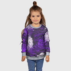 Свитшот детский Киберпанк заражение фиолетовое, цвет: 3D-меланж — фото 2