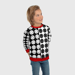 Свитшот детский Smiley black and white, цвет: 3D-красный — фото 2