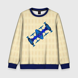 Свитшот детский Космическая станция из синего металла, цвет: 3D-синий