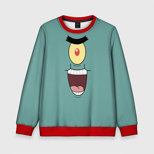 Детский свитшот Планктон злодей / 3D-Красный – фото 1