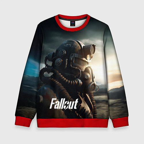Детский свитшот Fallout man game / 3D-Красный – фото 1