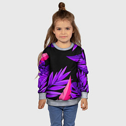 Свитшот детский Floral composition - neon, цвет: 3D-меланж — фото 2