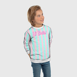 Свитшот детский Hi Barbie - фраза и костюм Кена, цвет: 3D-белый — фото 2