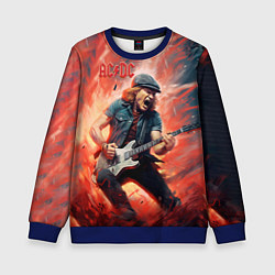Свитшот детский ACDC rock music, цвет: 3D-синий