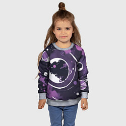 Свитшот детский Фиолетовый космос - нейросеть, цвет: 3D-меланж — фото 2