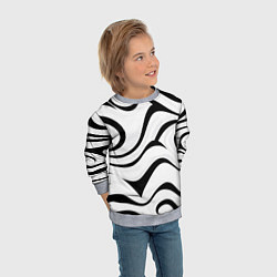 Свитшот детский Анималистическая абстракция зебры, цвет: 3D-меланж — фото 2