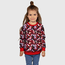 Свитшот детский Рубиновый паттерн, цвет: 3D-красный — фото 2