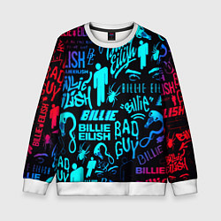 Детский свитшот Billie Eilish neon pattern