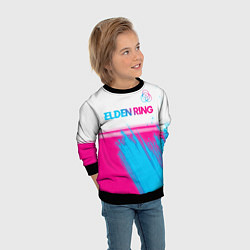 Свитшот детский Elden Ring neon gradient style: символ сверху, цвет: 3D-черный — фото 2
