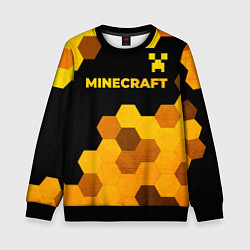 Свитшот детский Minecraft - gold gradient: символ сверху, цвет: 3D-черный